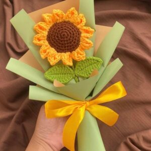 Knitting Single Flower Bouquet