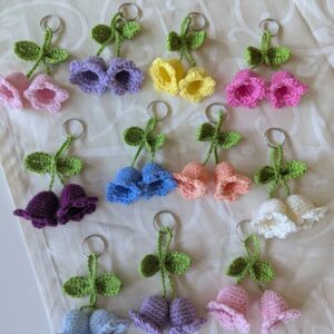Knitting Flower Keychain