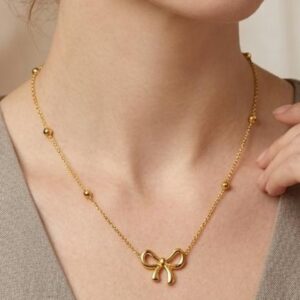 Gold Bow Pendant