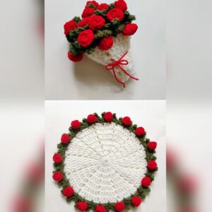 Crochet Mat cum Bouquet