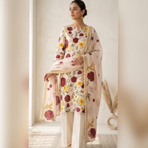 Unstitched-3pcs Digital Lawn Suit 015