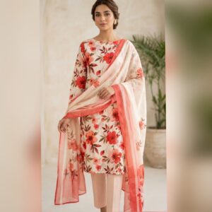 Unstitched-3pcs Digital Lawn Suit 007