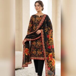 Unstitched-3pcs Digital Lawn Suit 014
