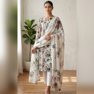 Unstitched-3pcs Digital Lawn Suit 010