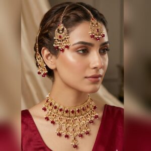 Red Stone Bridal Set