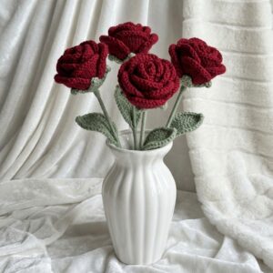 knitting rose flower