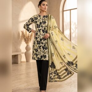 Unstitched-3pcs Digital Lawn Suit 005