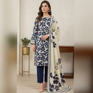 Unstitched-3pcs Digital Lawn Suit 003
