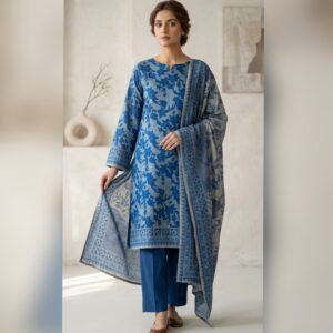Unstitched-3pcs Digital Lawn Suit 016