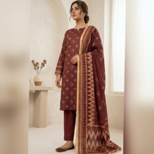 Unstitched-3pcs Digital Lawn Suit 019