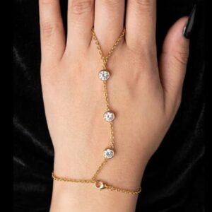 White stone stainless hand chain