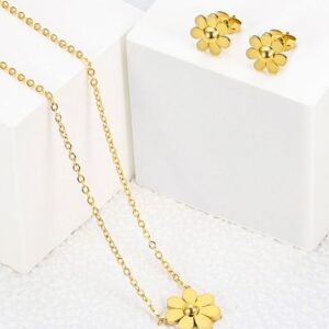 Flower Earrings with Pendant