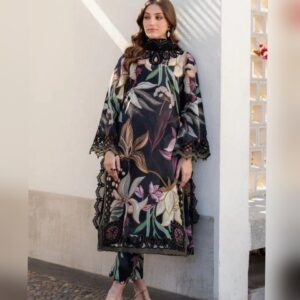 Full embroidered Lawn 3pcs suit- EC13