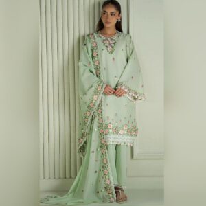 Complete Embroidered Lawn 3pcs suit- EC14