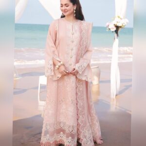 Chicken Kari embroidered Lawn 3pcs suit- EC17