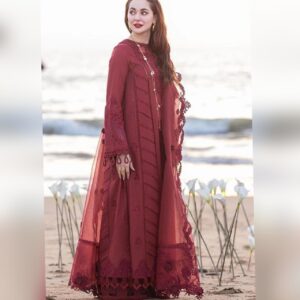 Full embroidered Lawn 3pcs suit- EC05
